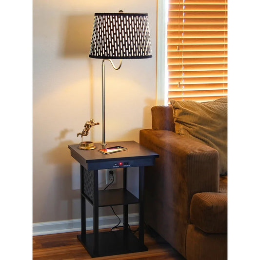 Brightech Madison Wireless Charger LED Table Lamp - Classic Black.