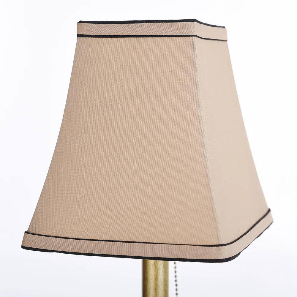 StyleCraft Brompton Black And Gold Accent Table Lamp - Gold Fabric Shade