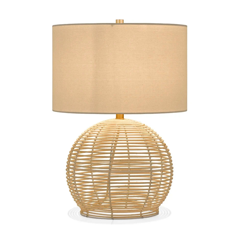 Bryn Modern Coastal Table Lamp in Rattan