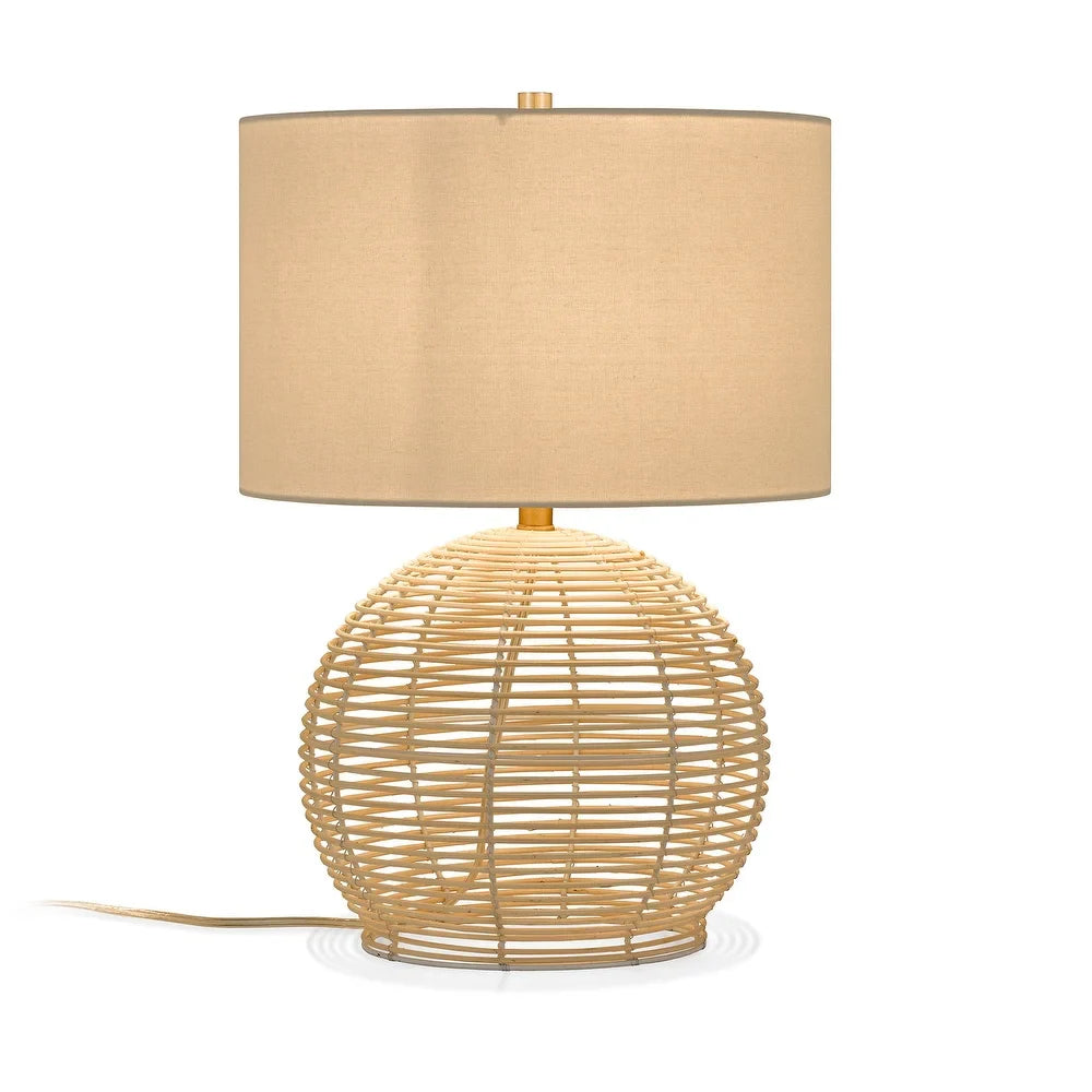 Bryn Modern Coastal Table Lamp in Rattan