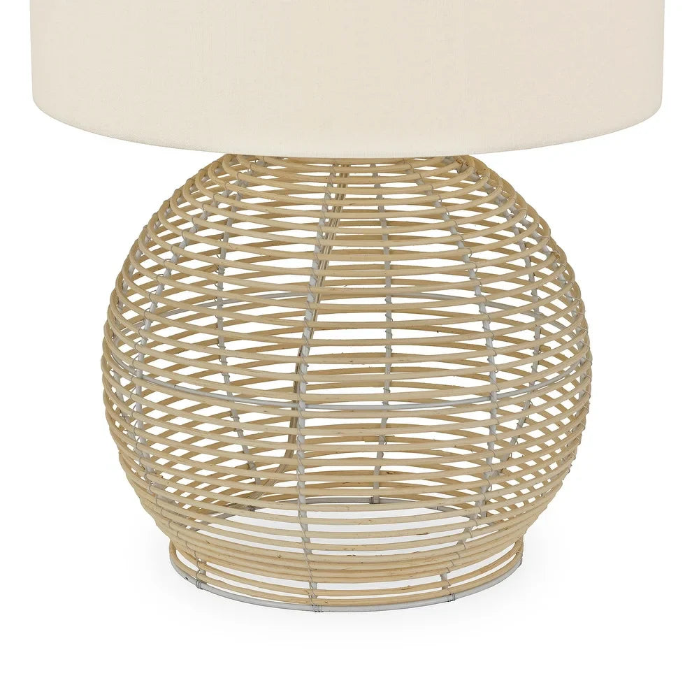 Bryn Modern Coastal Table Lamp in Rattan