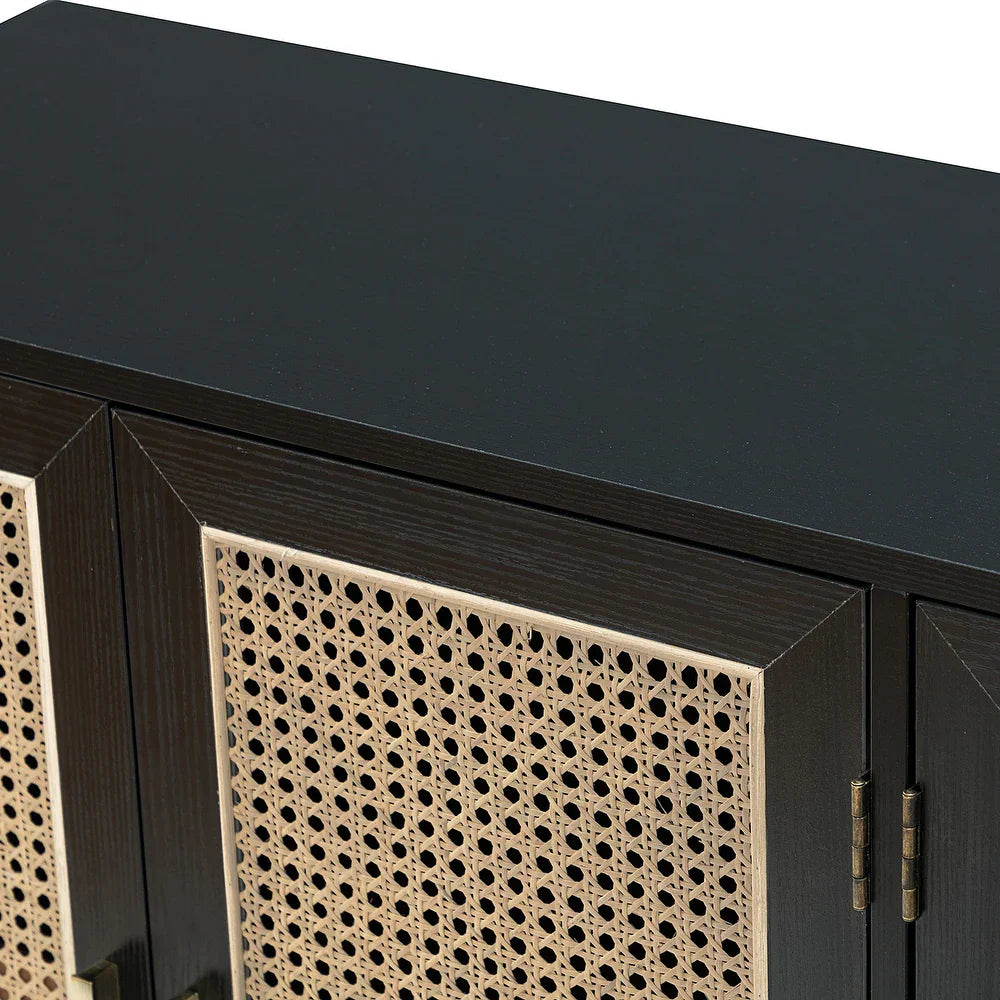 Byblis Classic Multifunctional Rattan up to 65" Storage TV Stand with 4-Door