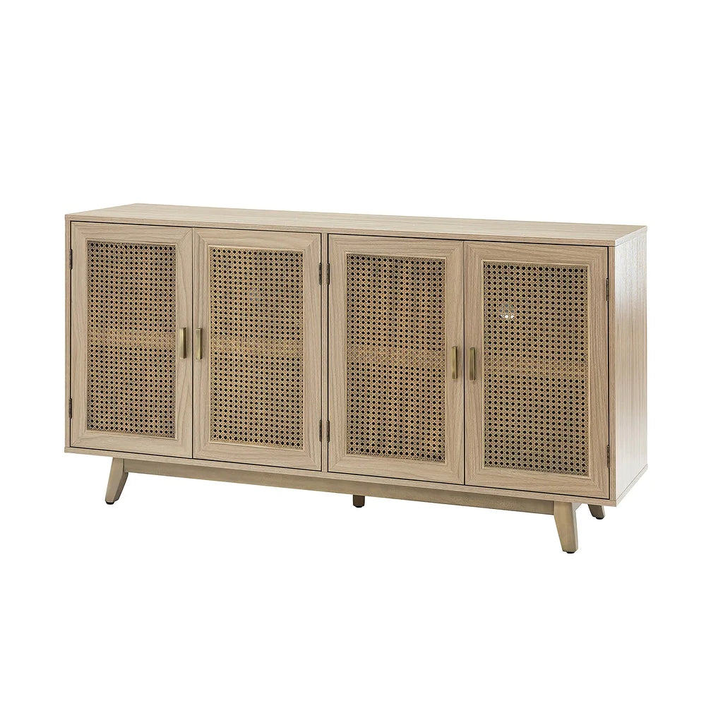 Byblis Classic Multifunctional Rattan up to 65" Storage TV Stand with 4-Door