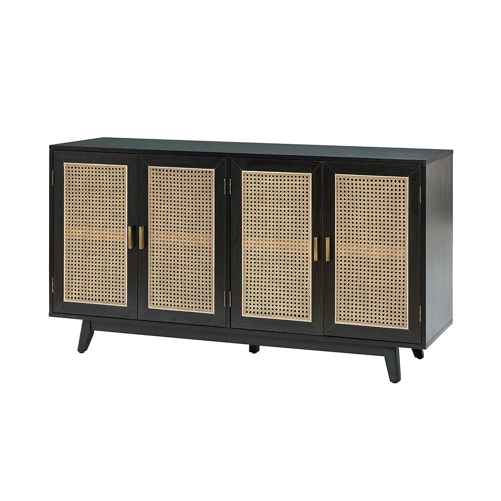 Byblis Classic Multifunctional Rattan up to 65" Storage TV Stand with 4-Door