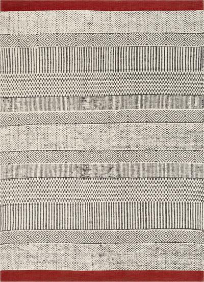 Largo Modern Abstract Geometric Pattern Red Kilim-Style Soft Area Rug