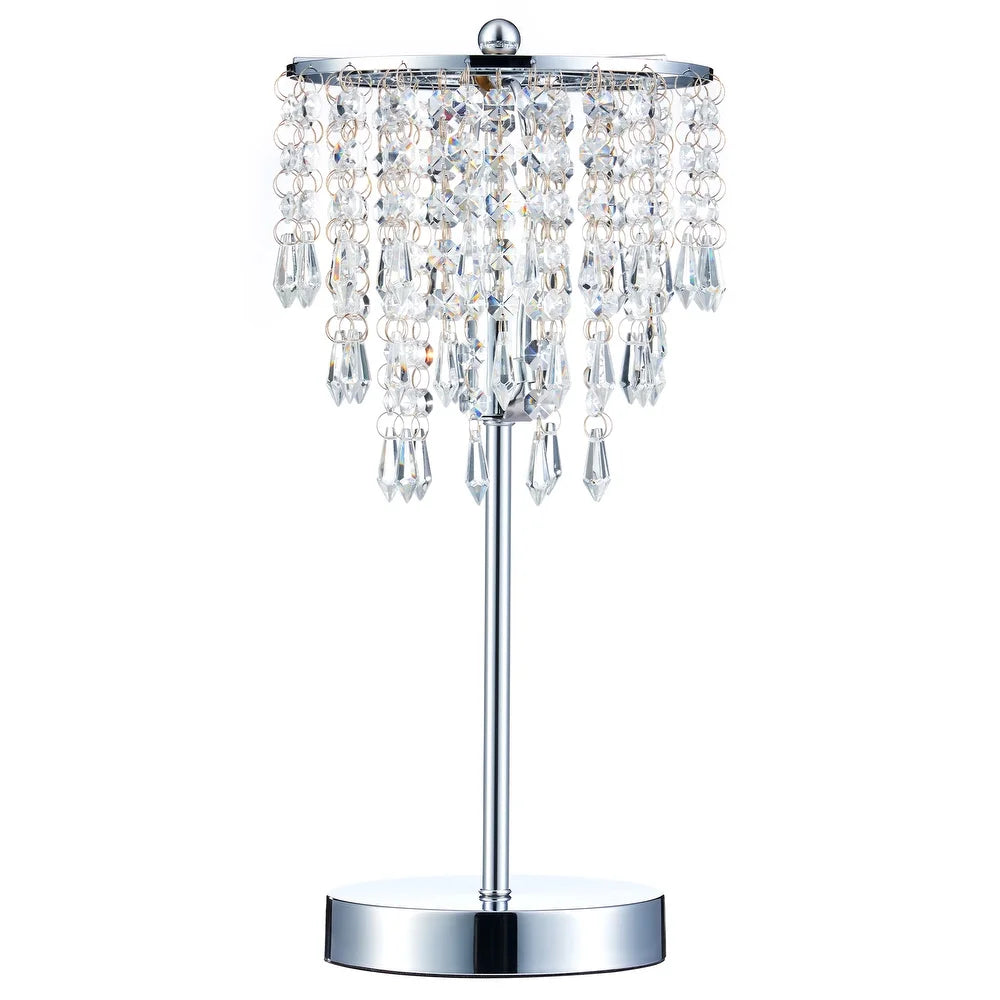 CO-Z 18-Inch Touch Control Crystal Table Lamp with USB Port