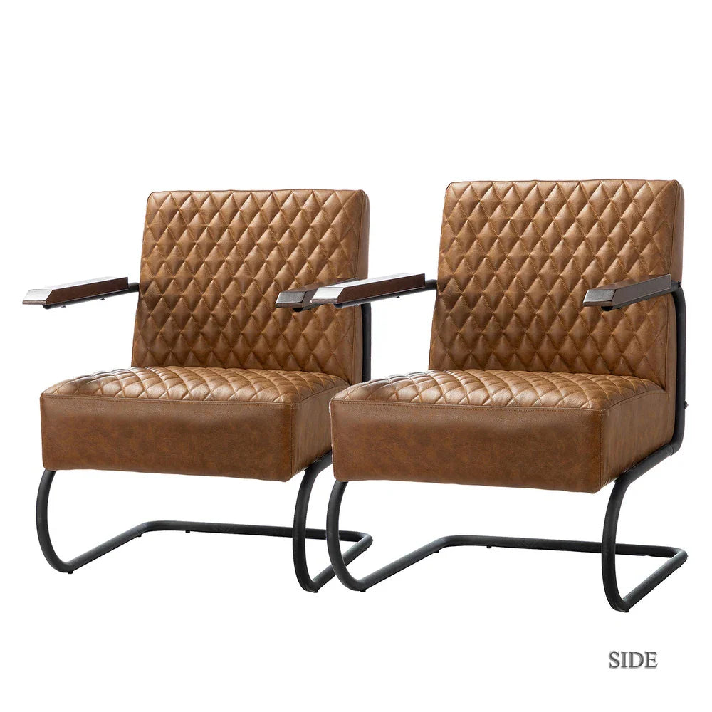 Cadiz Lesuire PU Chair with Tufted Back, Set of 2