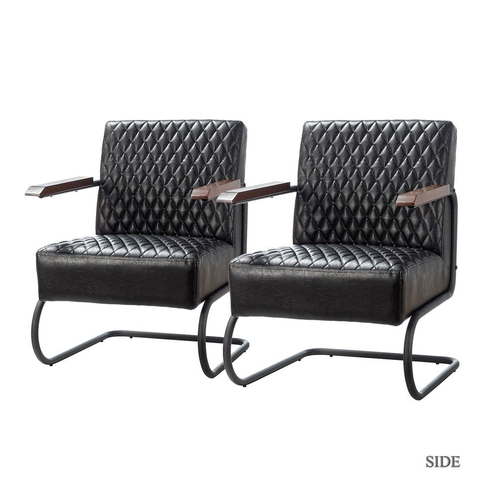 Cadiz Lesuire PU Chair with Tufted Back, Set of 2