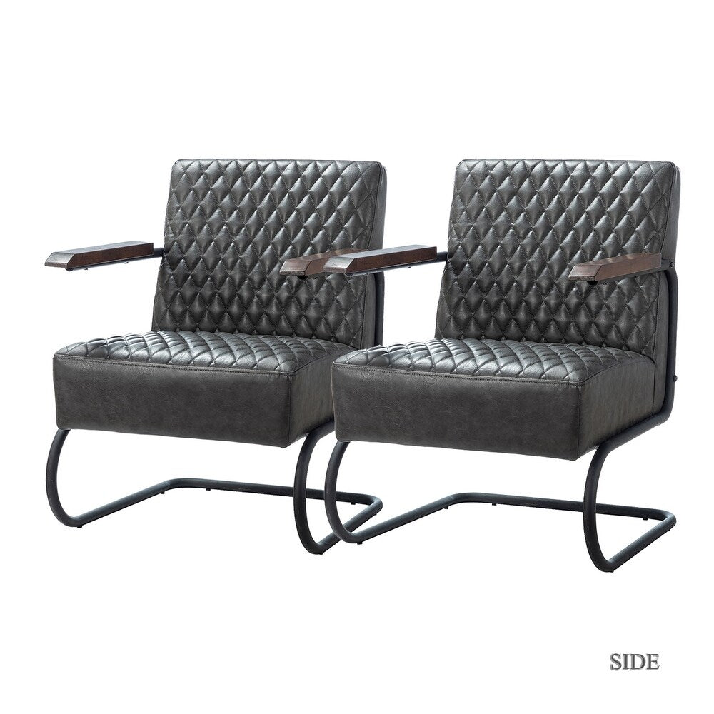 Cadiz Lesuire PU Chair with Tufted Back, Set of 2