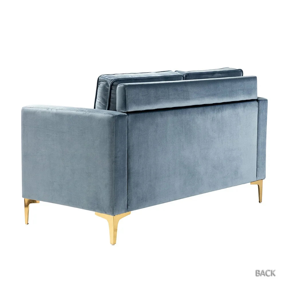 Clos 51'' Modern Upholstered Sofa with Golden Legs