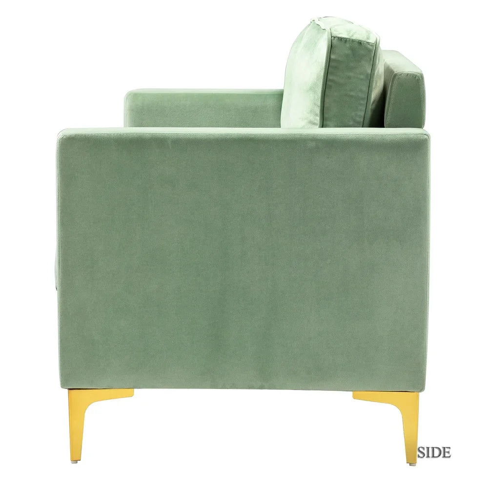 Clos 51'' Modern Upholstered Sofa with Golden Legs