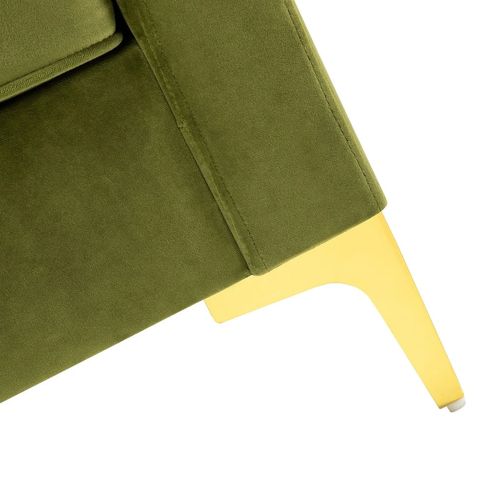 Clos 51'' Modern Upholstered Sofa with Golden Legs