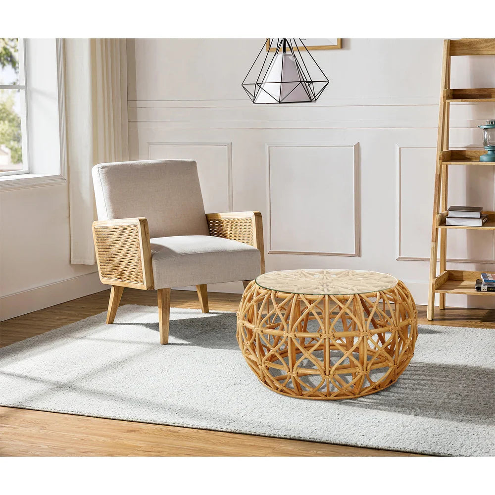 Carmina Wooden Frame Living Room Set with Wooden Legs
