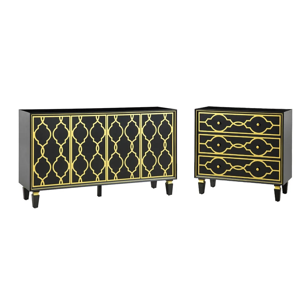 Caroline Two pieces Living Room Set with Wooden Legs