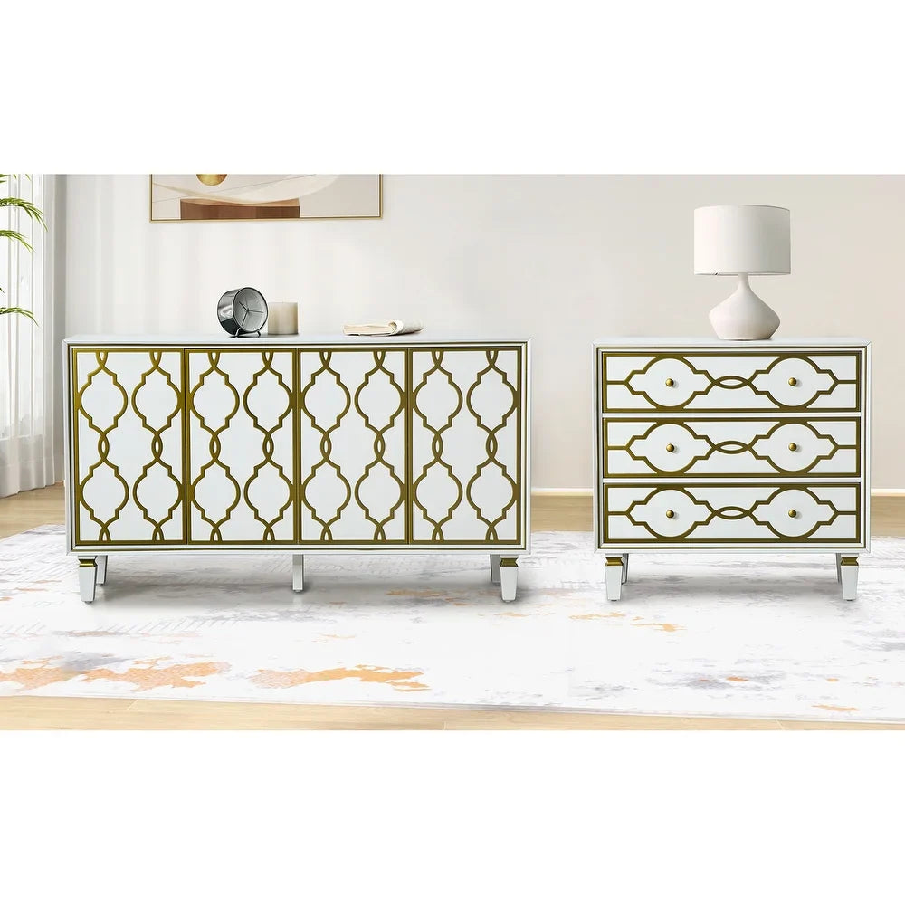 Caroline Two pieces Living Room Set with Wooden Legs