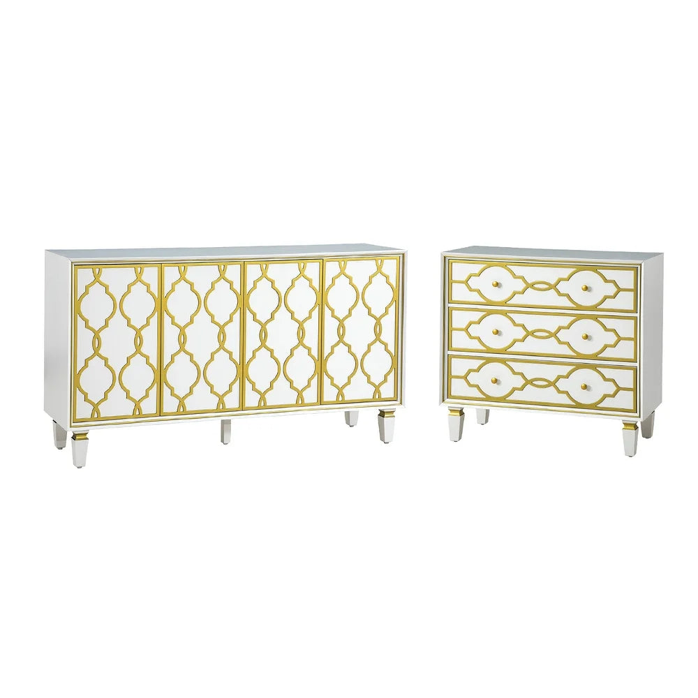 Caroline Two pieces Living Room Set with Wooden Legs