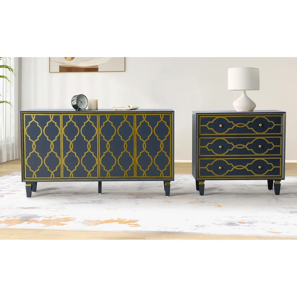 Caroline Two pieces Living Room Set with Wooden Legs