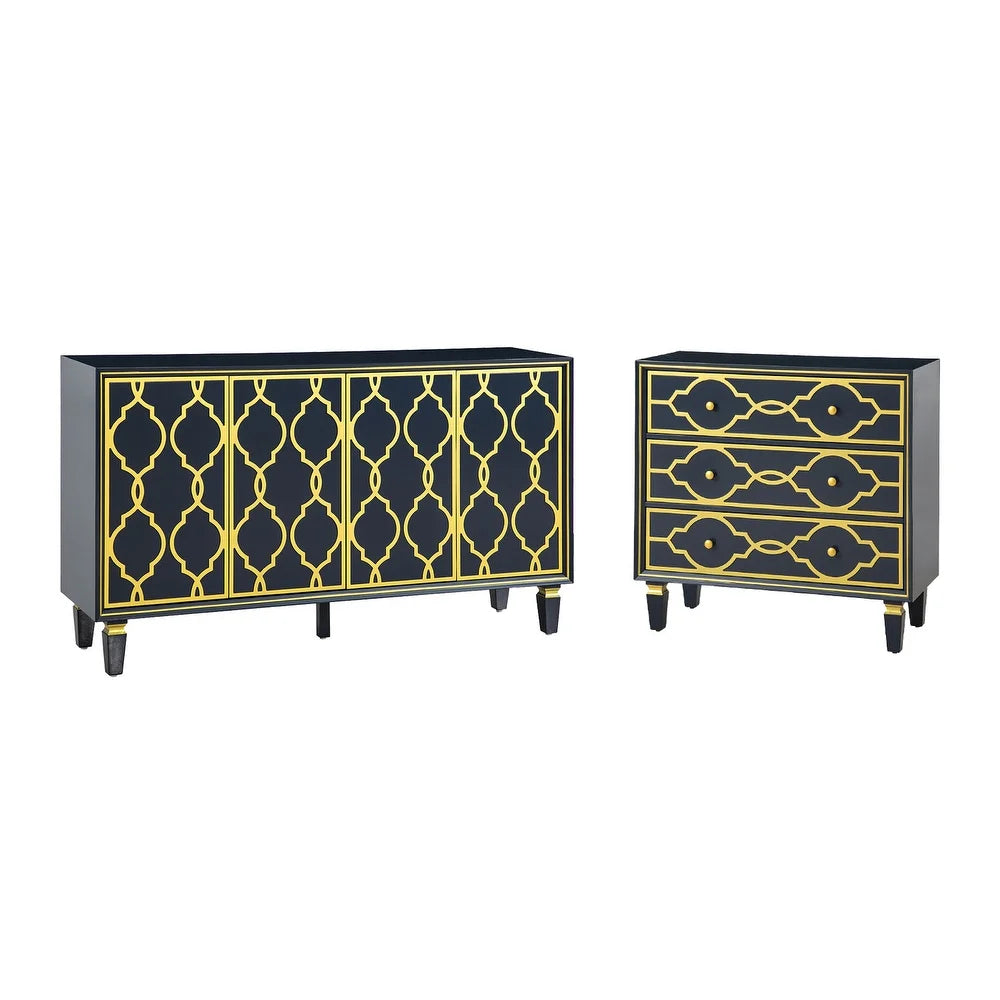 Caroline Two pieces Living Room Set with Wooden Legs