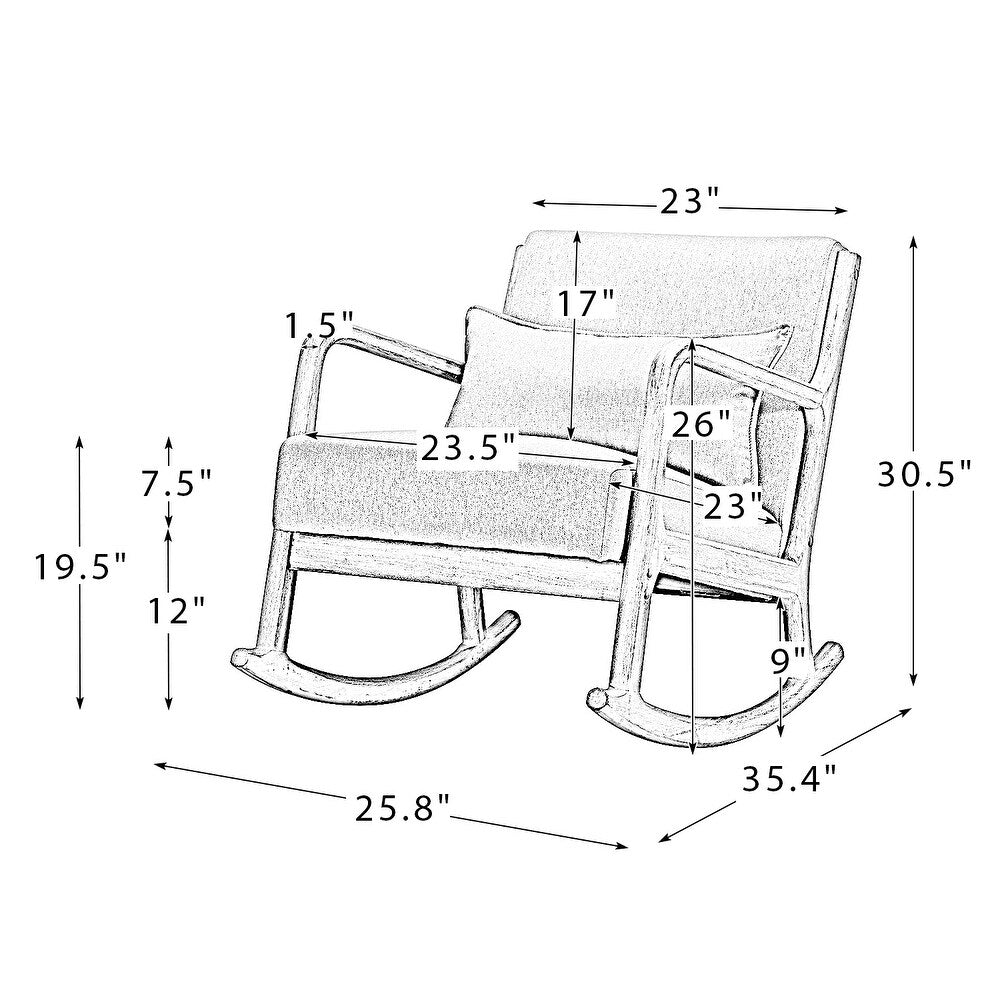 Carolo Rocking Chair with a Lumbar PillowSet of 2