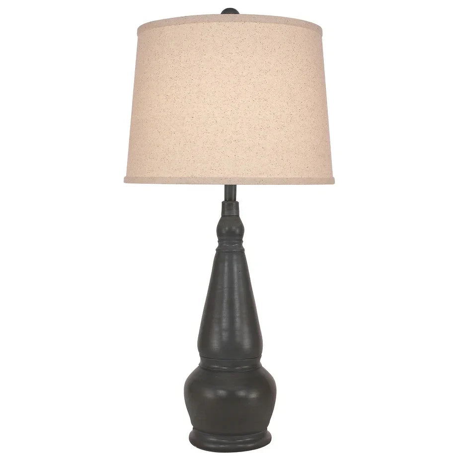 Casual Spool Pottery Table Lamp