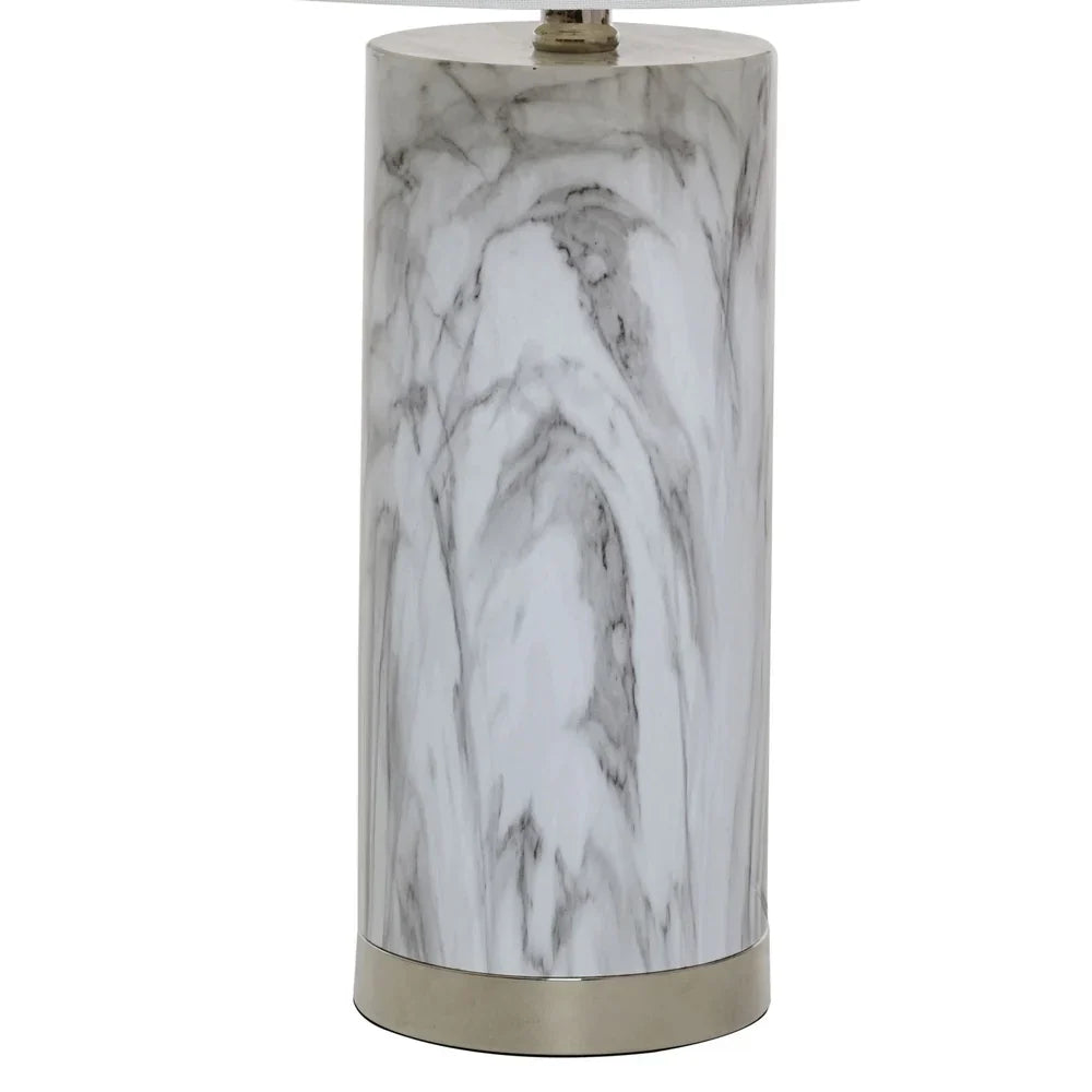 Porch & Den Ramshead Faux Marble Table Lamp - 13" x 13" x 24.5"