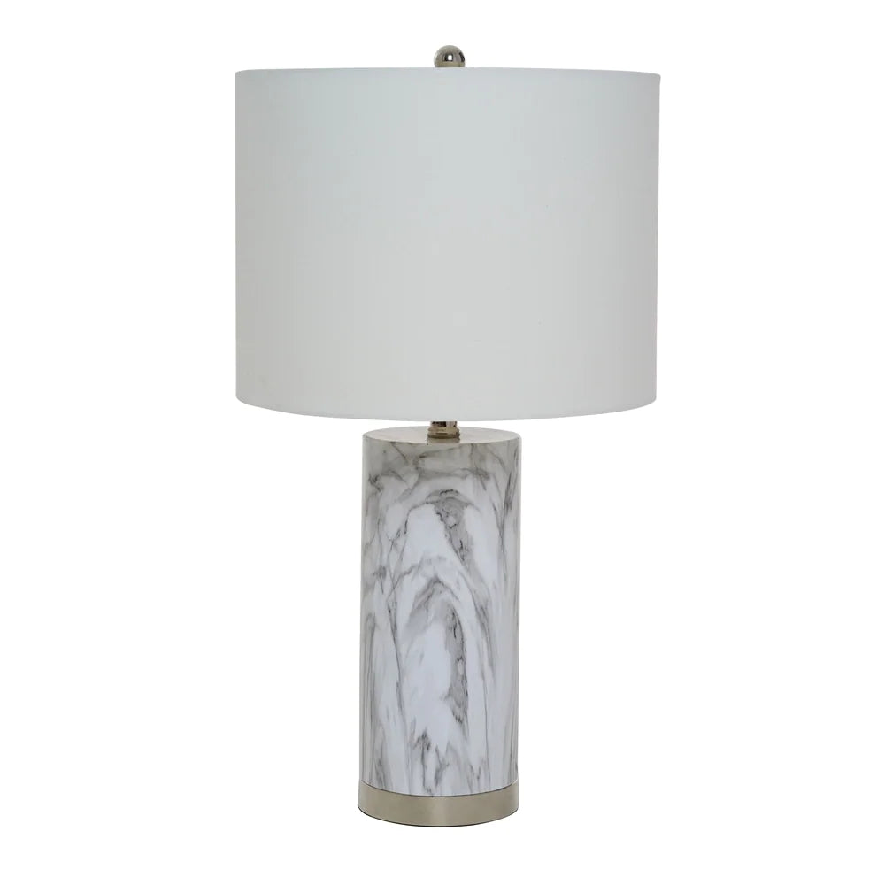 Porch & Den Ramshead Faux Marble Table Lamp - 13" x 13" x 24.5"