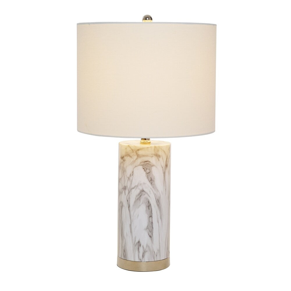 Porch & Den Ramshead Faux Marble Table Lamp - 13" x 13" x 24.5"