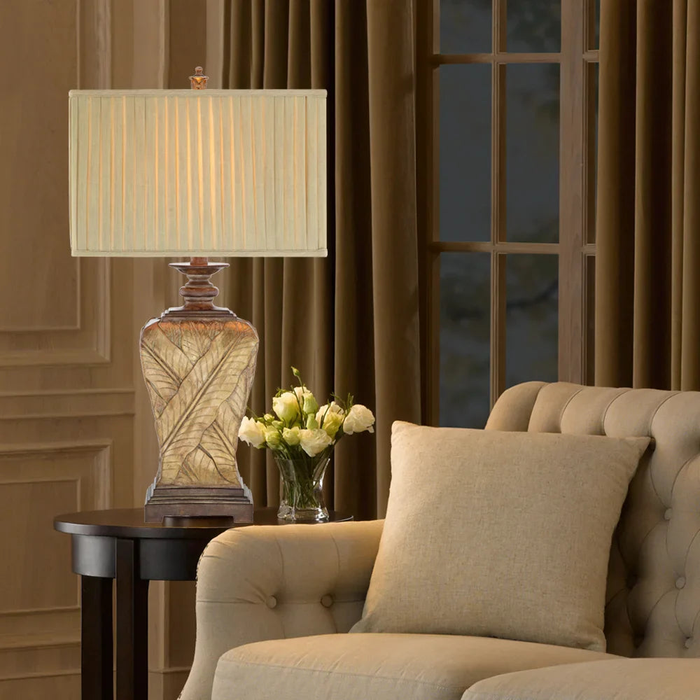 Gracewood Hollow Wattar 32-in. 3-way Wrapped Leaf Table Lamp
