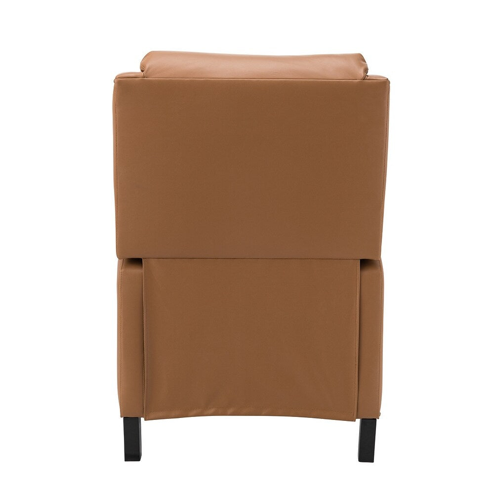 Cedric Modern Genuine Leather Nailhead Trim Pushback Recliner with Adjustable Footrest
