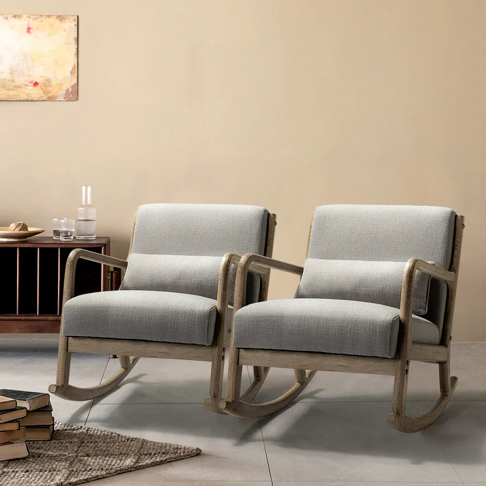 Carolo Rocking Chair with a Lumbar PillowSet of 2