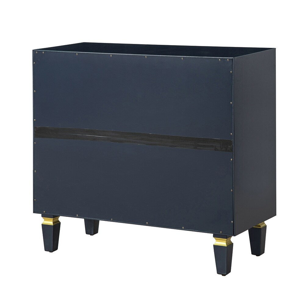 Charissa 3 Drawers Multifunctional Wood Accent Chest with Quatrefoil Pattern