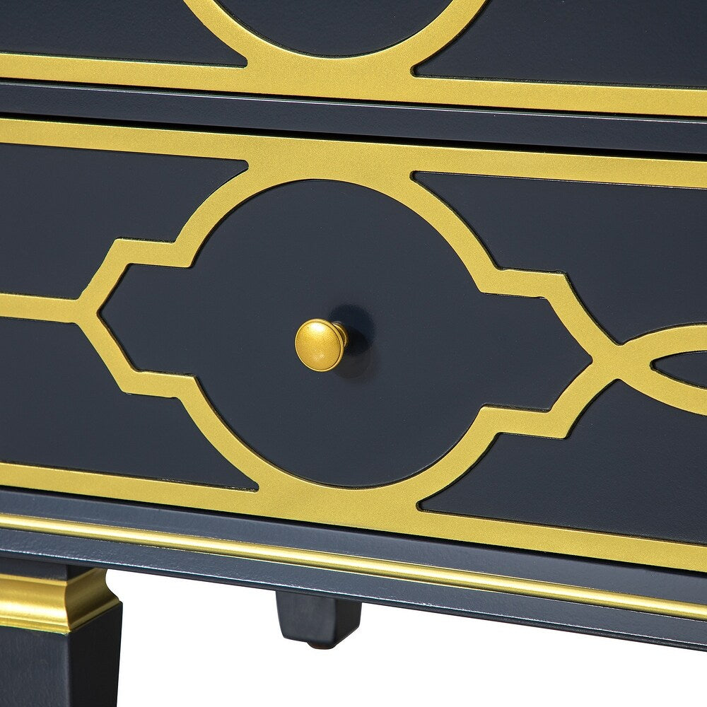 Charissa 3 Drawers Multifunctional Wood Accent Chest with Quatrefoil Pattern