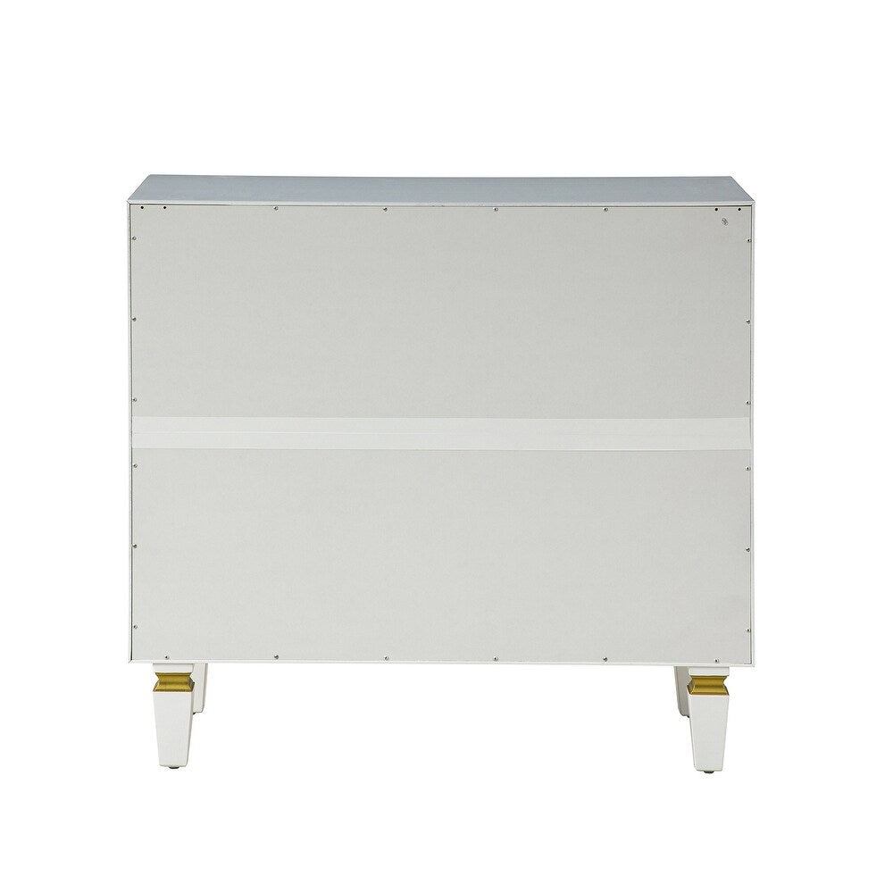 Charissa 3 Drawers Multifunctional Wood Accent Chest with Quatrefoil Pattern