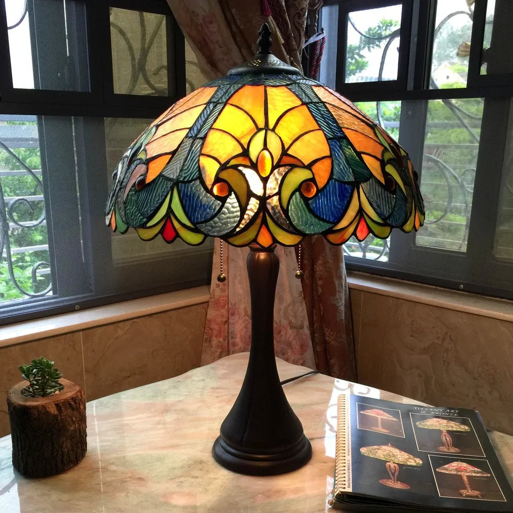 preview thumbnail 1 of 0, Tiffany Style Victorian Design 2-light Bronze Table Lamp preview thumbnail 2 of 0, Tiffany Style Victorian Design 2-light Bronze Table Lamp Tiffany Style Victorian Design 2-light Bronze Table Lamp