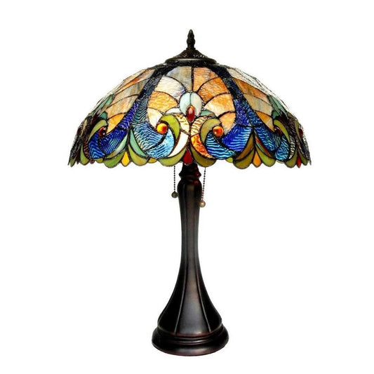 preview thumbnail 1 of 0, Tiffany Style Victorian Design 2-light Bronze Table Lamp preview thumbnail 2 of 0, Tiffany Style Victorian Design 2-light Bronze Table Lamp Tiffany Style Victorian Design 2-light Bronze Table Lamp