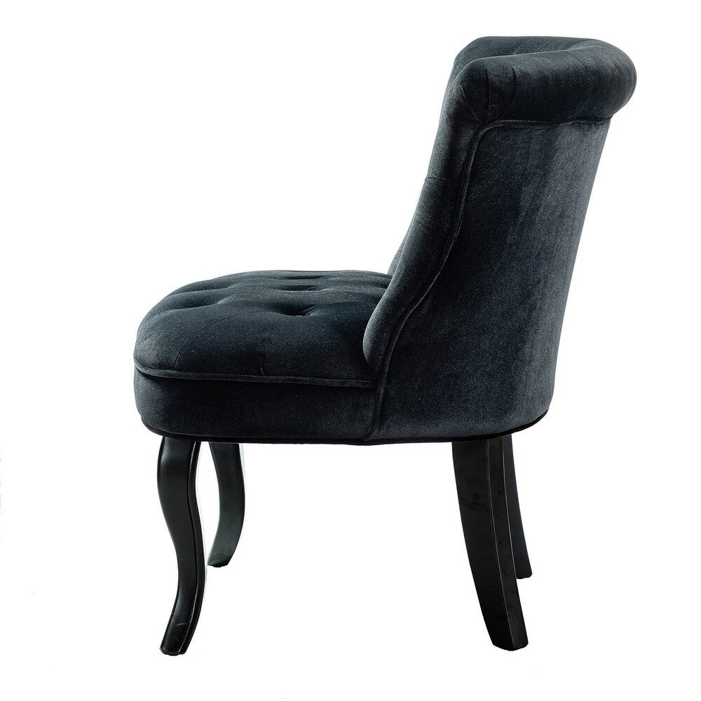 Christi Tufted Accent Chair with Black Base Set of 2