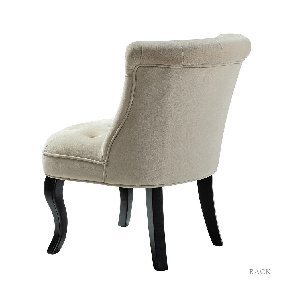 Christi Tufted Accent Chair with Black Base Set of 2