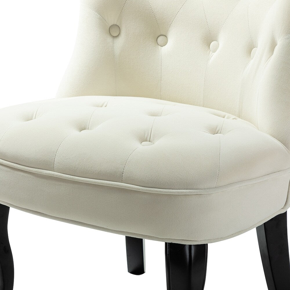 Christi Tufted Accent Chair with Black Base Set of 2