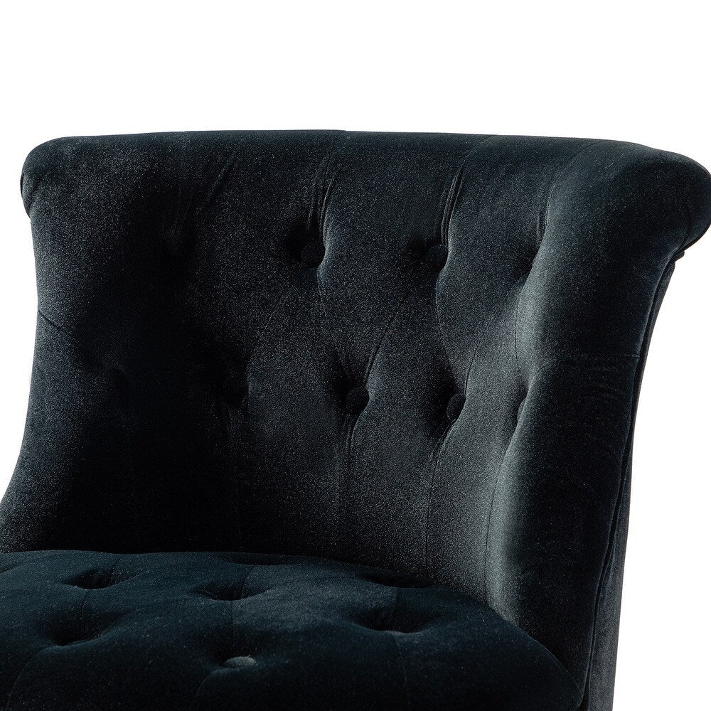 Christi Tufted Accent Chair with Black Base Set of 2