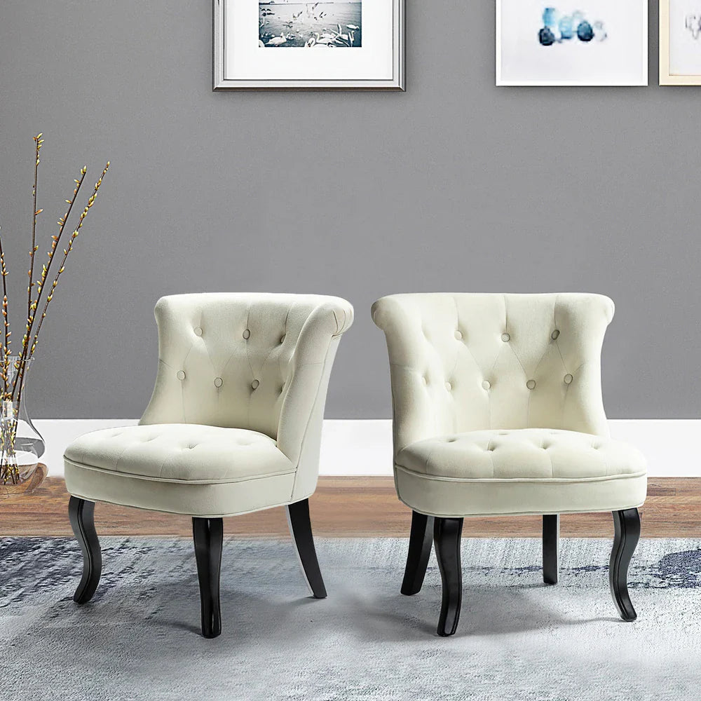 Christi Tufted Accent Chair with Black Base Set of 2