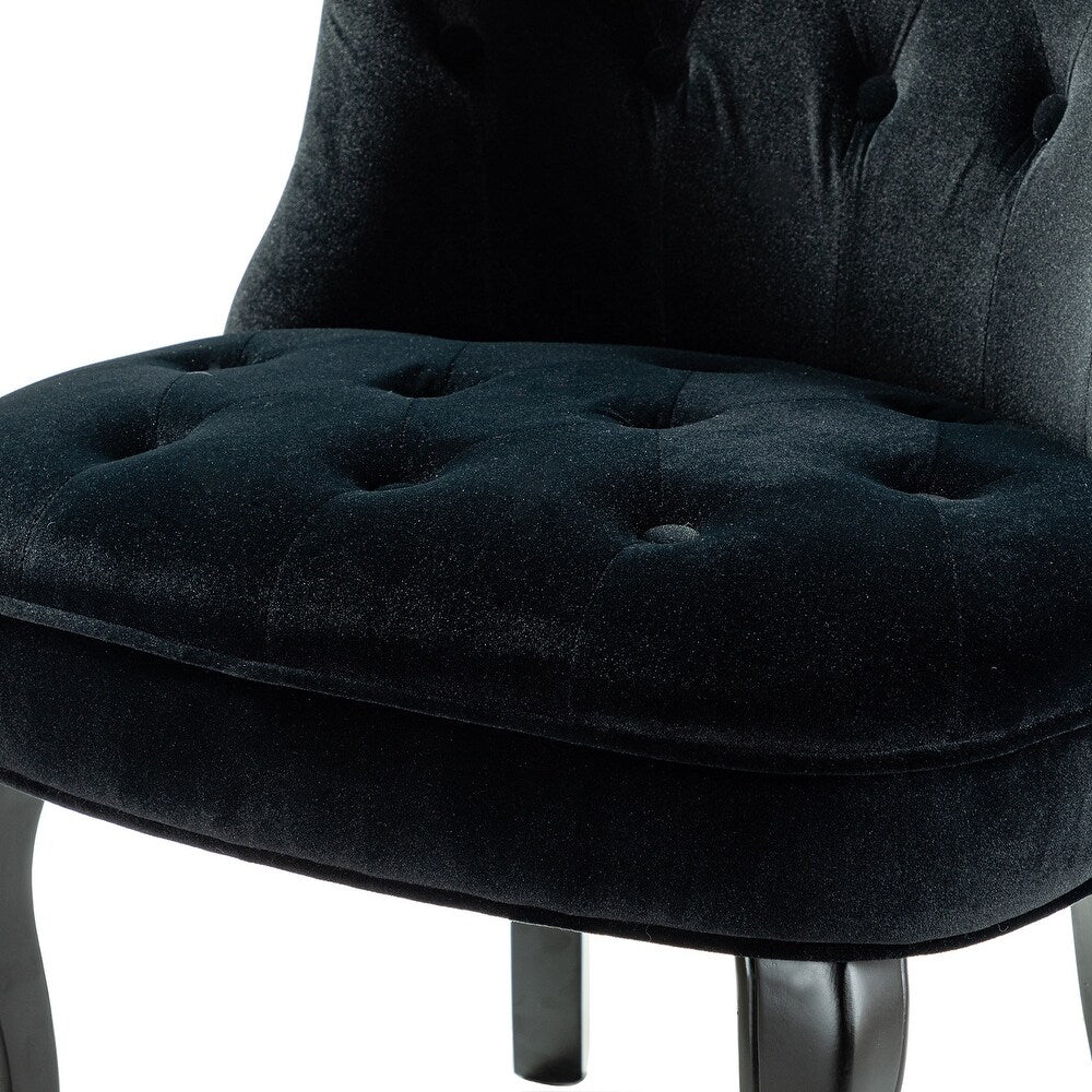 Christi Tufted Accent Chair with Black Base Set of 2