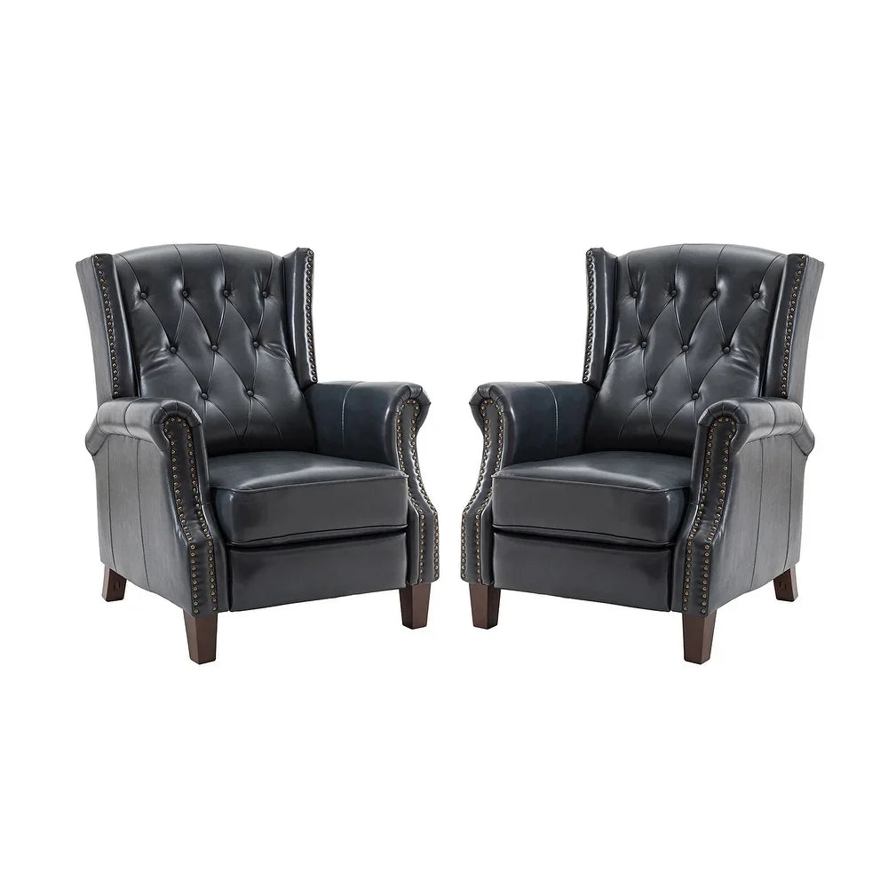 Claros Wooden Upholstery Recliner Set of 2 with Arms