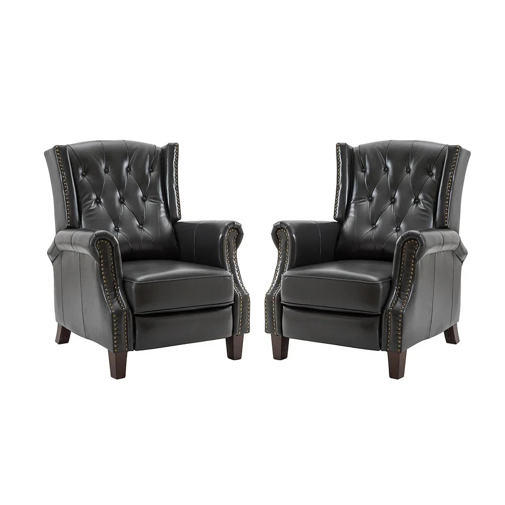 Claros Wooden Upholstery Recliner Set of 2 with Arms