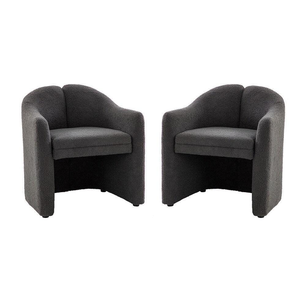 Clément Upholstered Accent Barrel Chair with Black Base Set of 2