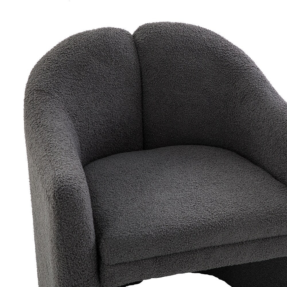 Clément Upholstered Accent Barrel Chair with Black Base Set of 2