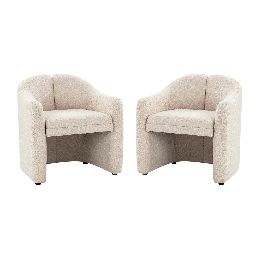 Clément Upholstered Accent Barrel Chair with Black Base Set of 2