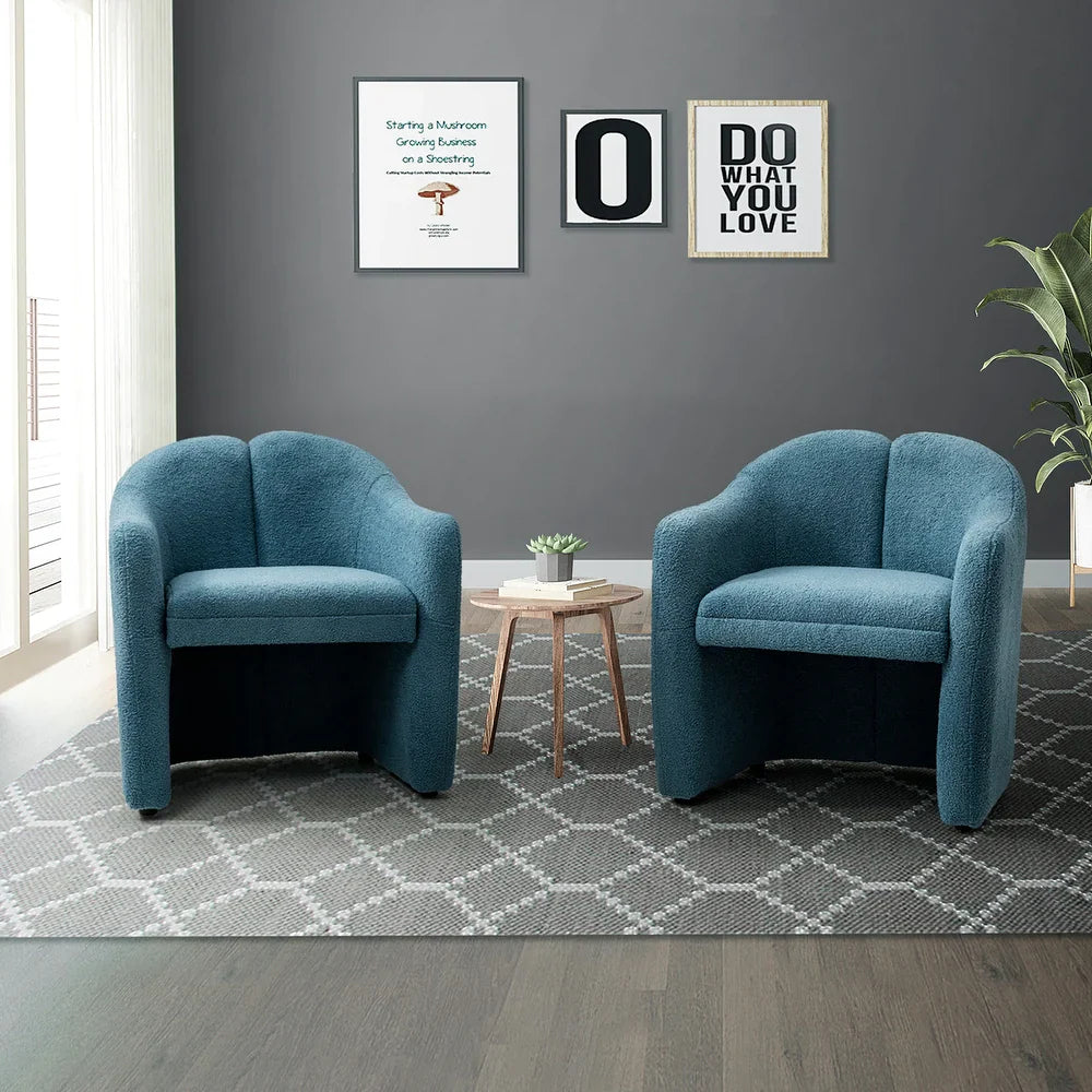 Clément Upholstered Accent Barrel Chair with Black Base Set of 2