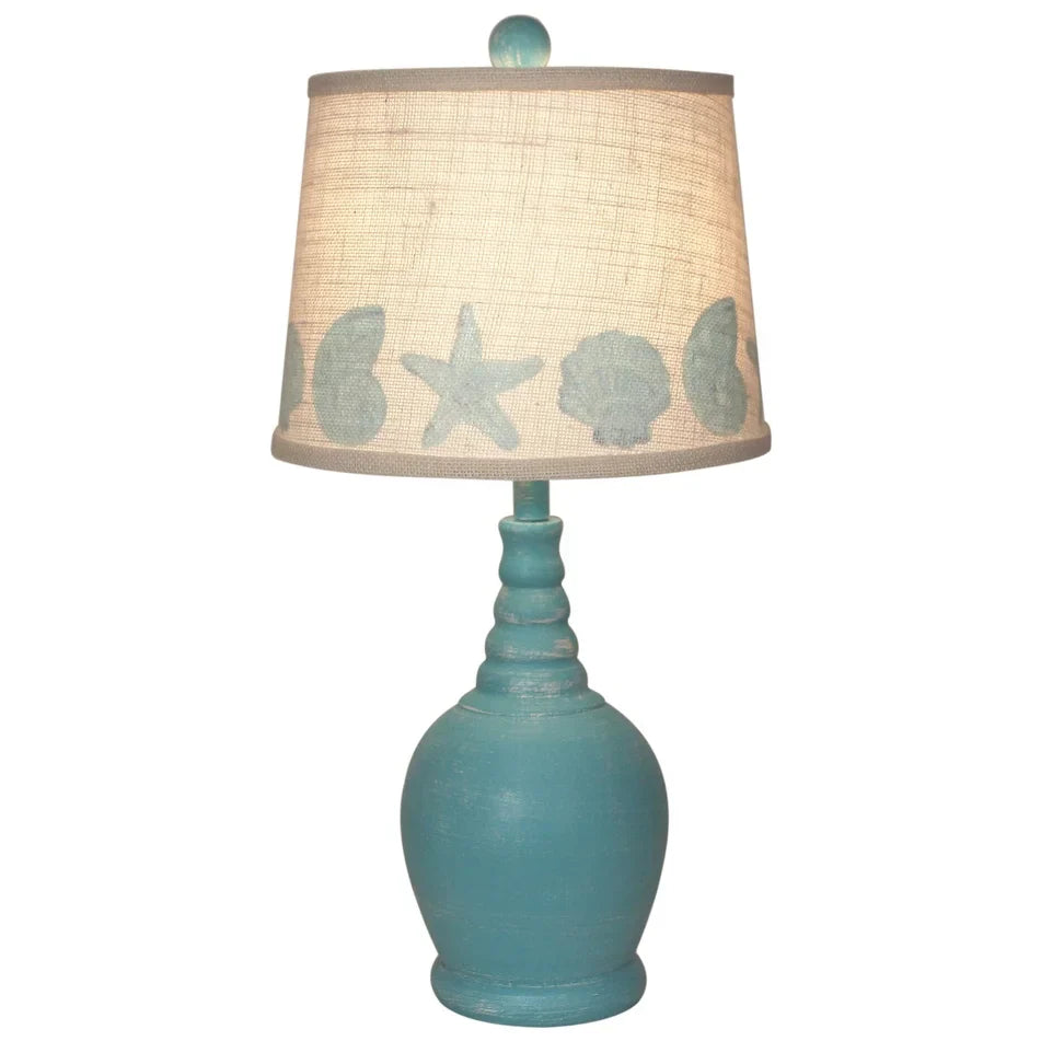 Coastal Round Ribbed-Neck Table Lamp