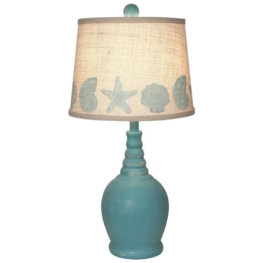 Coastal Round Ribbed-Neck Table Lamp