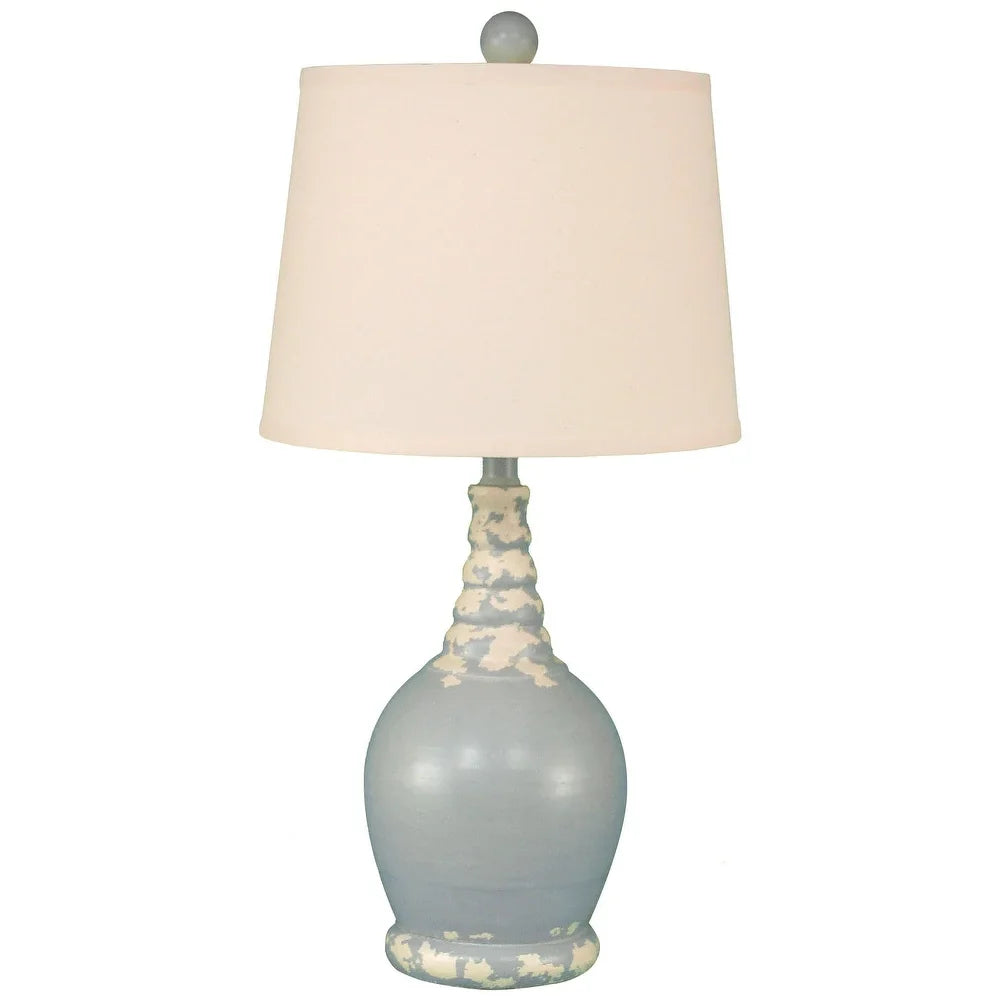 Coastal Round Ribbed-Neck Table Lamp